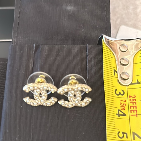 Authentic Chanel CC Stud Earrings - Picture 11 of 12